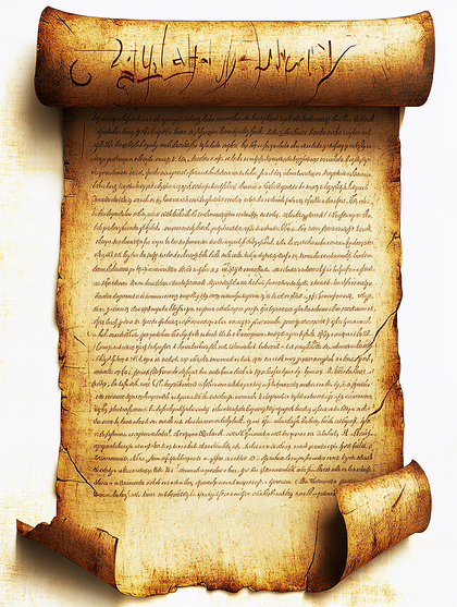 Ancient Scroll With Calligraphy