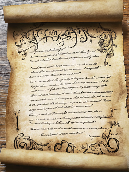 Ancient Scroll With Calligraphy