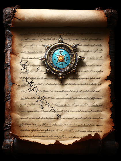 Ancient Scroll With Compass