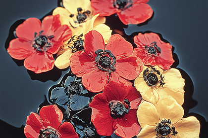 Anemone Flowers Floating On Water