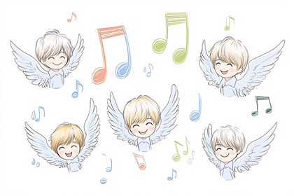 Angelic Choir and Music Notes