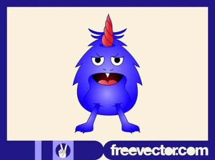 Angry Cartoon Monster Free Vector