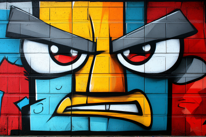 Angry Graffiti Face