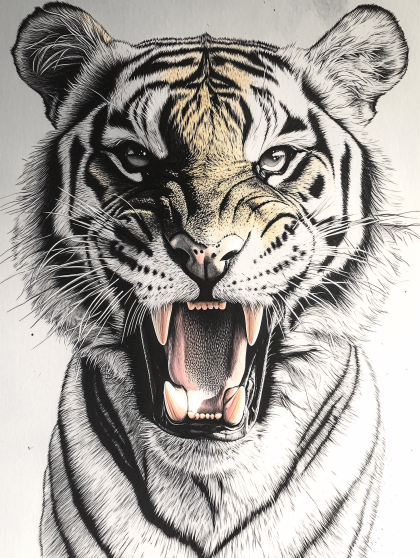 Angry Tiger Face