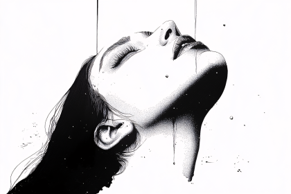 Anguish in Stippling Art