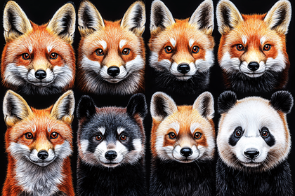 Animal Faces Grid