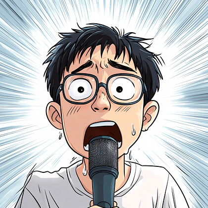 Anime Character Singing Into Microphone