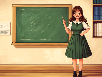 Anime Teacher In Classroom