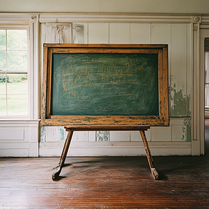 Antique Blackboard in an Old Room
