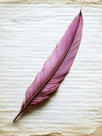 Antique Feather On Aged Paper