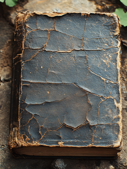 Antique Leather Book Cover Detail