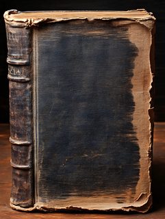Antique Leather Book with Worn Cover