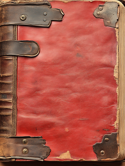 Antique Red Leather Book Cover