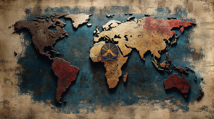 Antique World Map Emblem