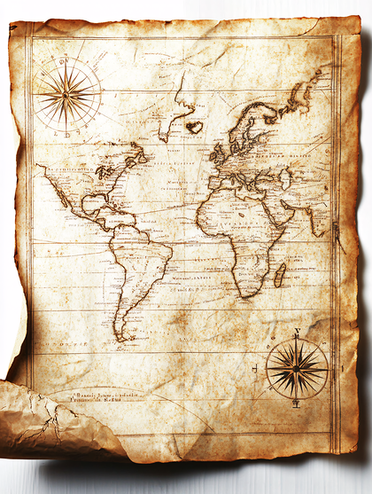 Antique World Map Parchment