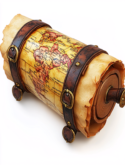 Antique World Map Scroll