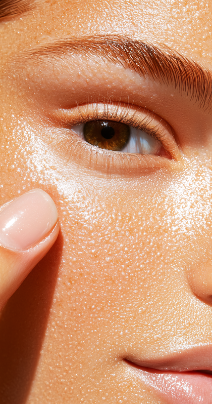 Applying Dewy Skincare Cream