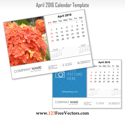 April 2016 Calendar Template