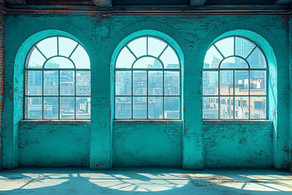 Arched Windows City View