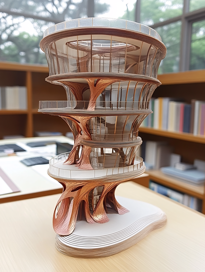 Architectural Model Of A Multi-Story Building