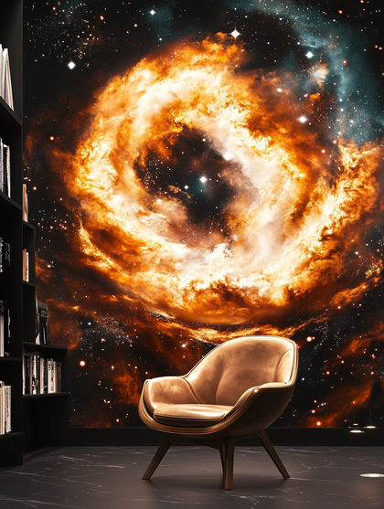 Armchair With Nebula Wallpaper