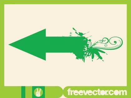 Arrow With Swirls Free Vector
