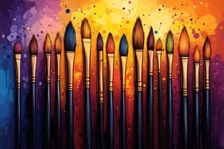 Art Brushes in Vibrant Hues