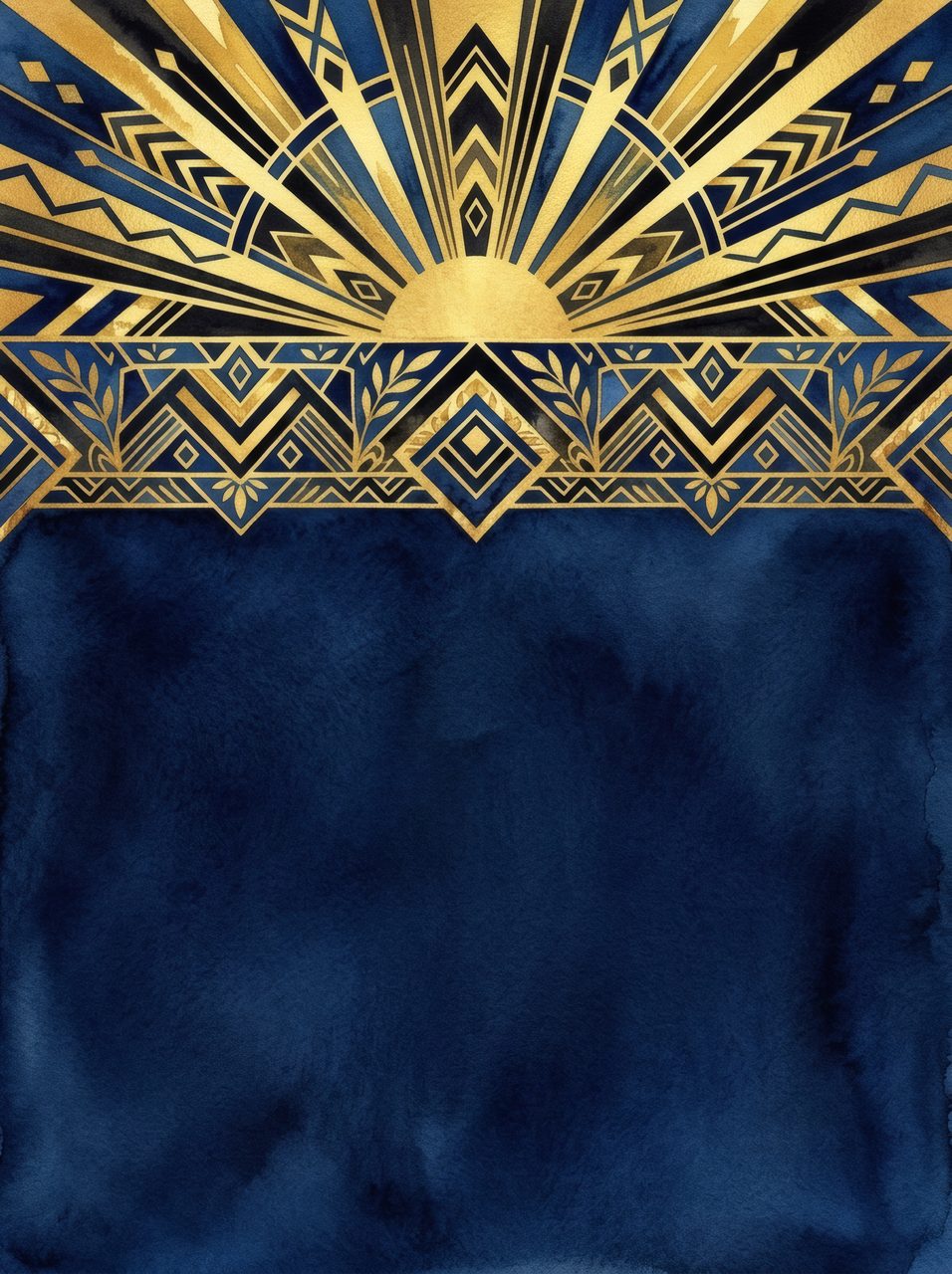 Art Deco Blue Gold