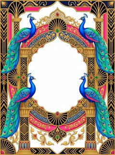 peacock art deco frame