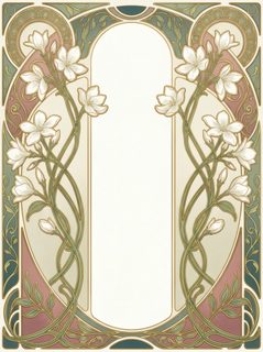 Art Nouveau Floral Border