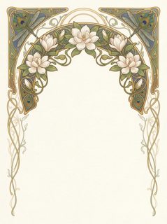 magnolia art nouveau frame