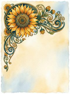 sunflower corner border