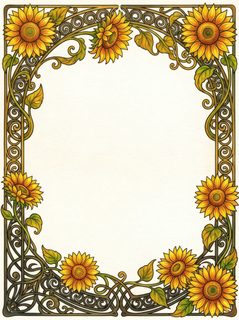 sunflower floral frame