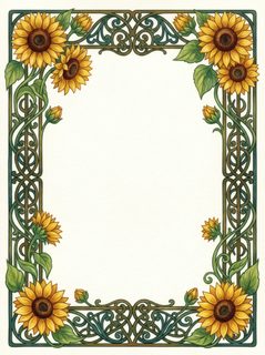 sunflower floral frame