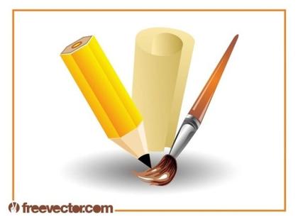 Art Supplies Design Free Vector
