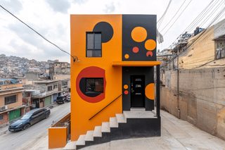 Artful Facade of a Colorful Building
