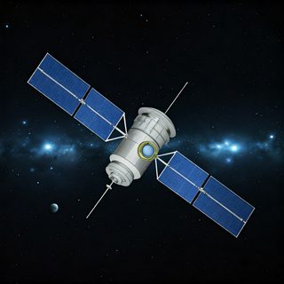 orbiting space satellite