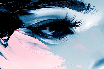 Artistic Eye With Abstract Paint Strokes