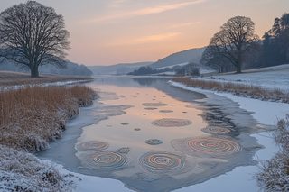 Artistic Ice Rings Winter River
