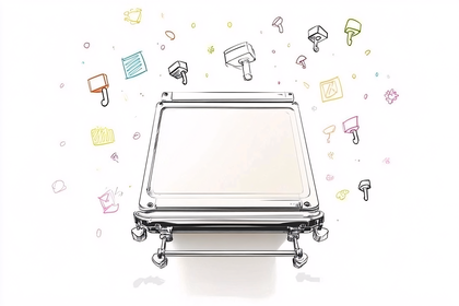 Artwork Of Suitcase with Floating Objects