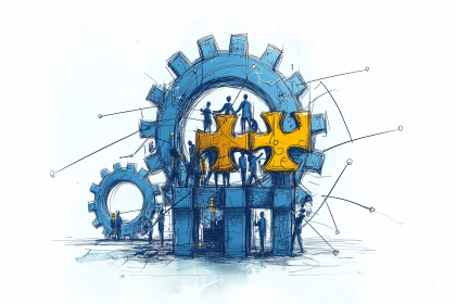 Assembling Puzzle Pieces on Cogwheels