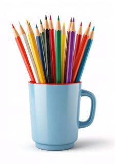 colored pencils mug