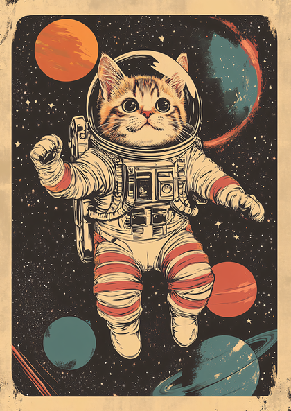 Astronaut Cat in Space