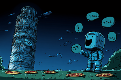 Astronaut Pizza Delivery in Pisa