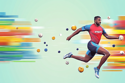 Athlete in Motion With Colorful Elements