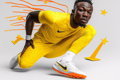 Athlete Posing in Yellow Sportswear