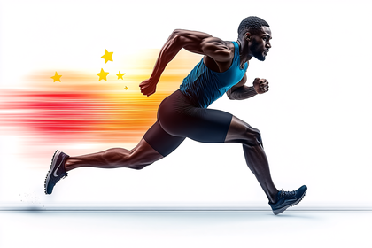 Athlete Sprinting with Speed Effect
