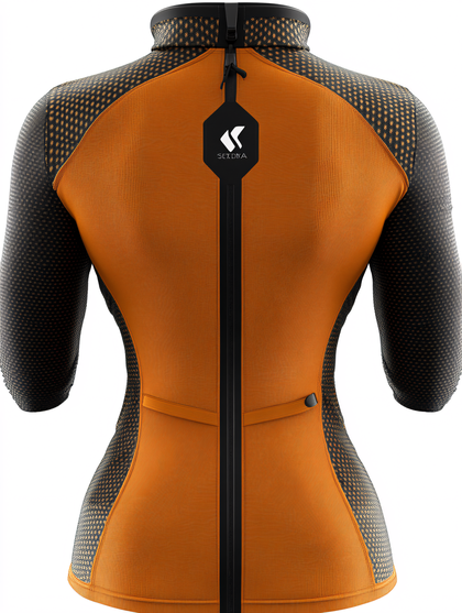 Athletic Orange And Black Jacket Back View