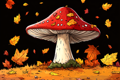 Autumn Amanita Mushroom