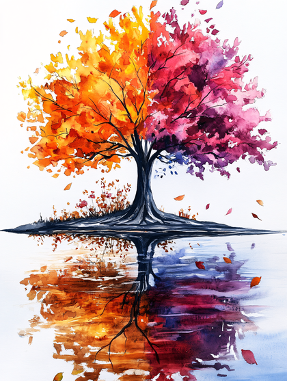 Autumn And Spring Tree